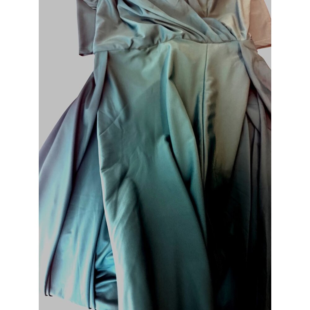 Miss Ord Deep Teal Long Medium Sleeve Sweetheart Neckline Maxi Dress - Picture 7 of 15